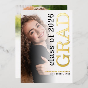 Modern Photo Grad 2026 Gold Real Foil Announcement