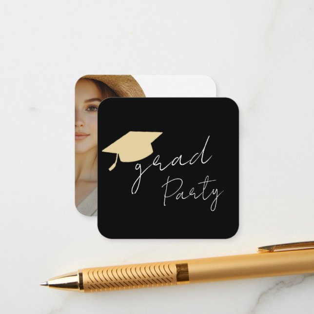 Modern Photo Grad Party  Enclosure Card (Front/Back In Situ)