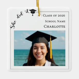 Modern photo Graduate Ceramic Ornament