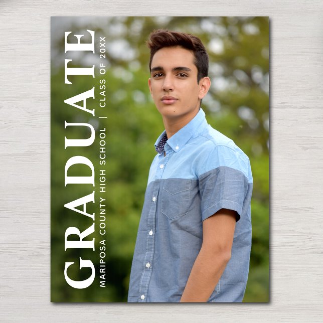 Modern Photo Graduate Class Graduation Announcement Postcard (Modern Photo Graduate Class Graduation Announcement Postcard)