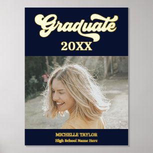 Modern Photo Graduate High School Frame Foil Prints