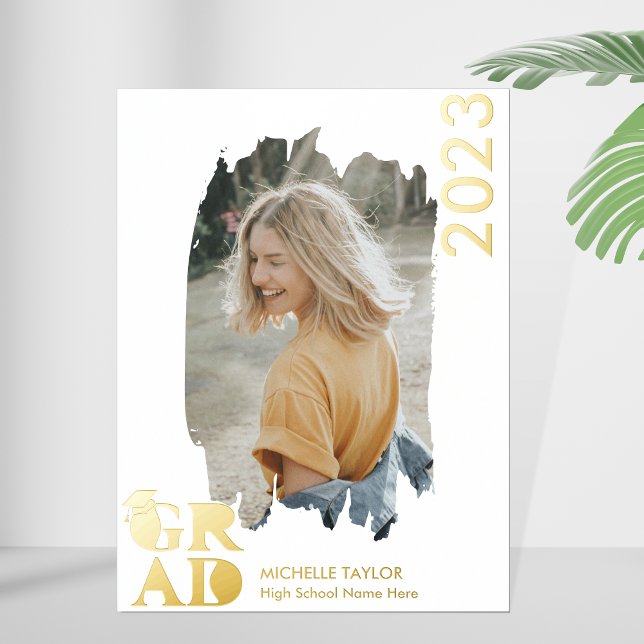 Modern  Photo Graduate High School Frame Foil Prints (Creator Uploaded)