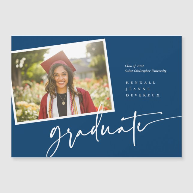 Modern Photo Graduate Snapshot Announcement (Front)