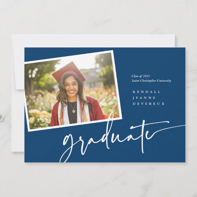 Modern Photo Graduate Snapshot Announcement (Front)