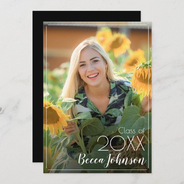 Modern Photo Graduation Announcement (Front/Back)