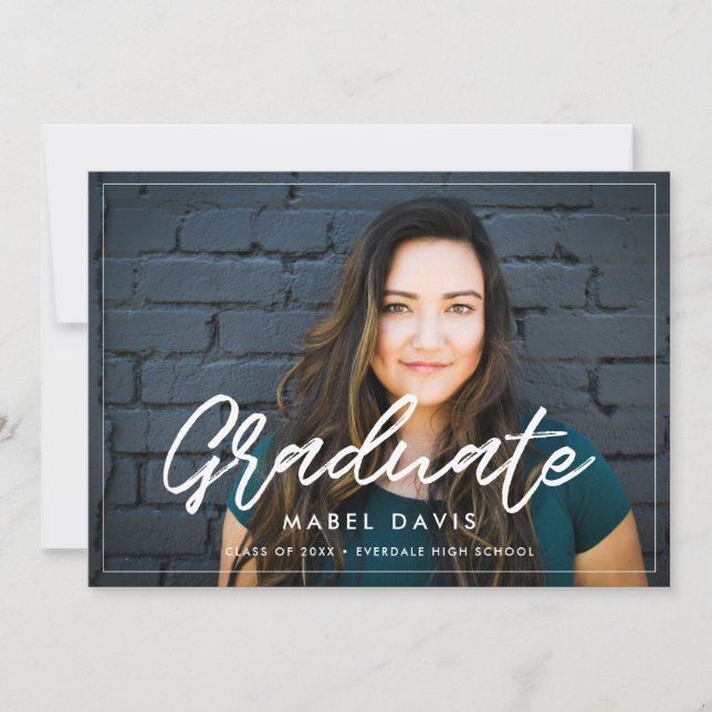 Modern Photo graduation Announcement (Front)