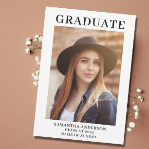 Modern Photo Graduation  Announcement