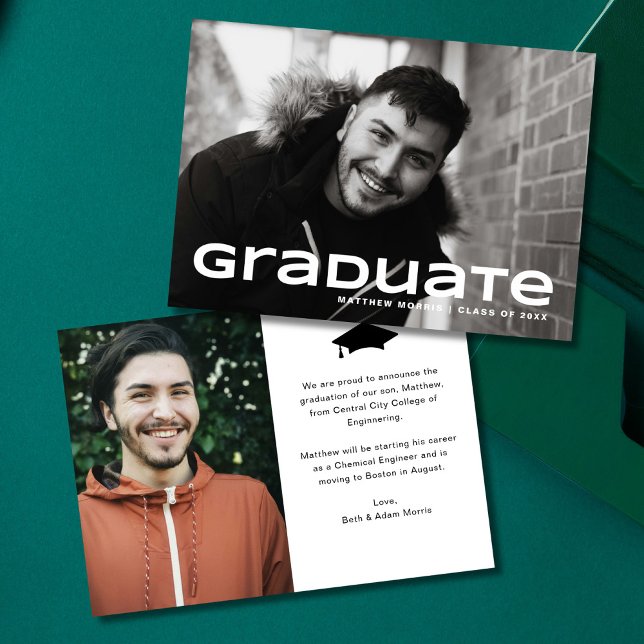 Modern Photo Graduation Announcement (Creator Uploaded)