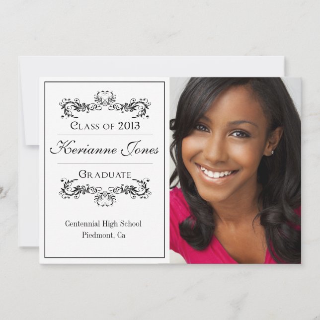 Modern Photo Graduation Announcement (Front)