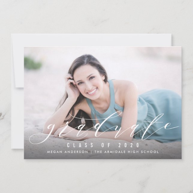 Modern photo graduation announcement invitation (Front)