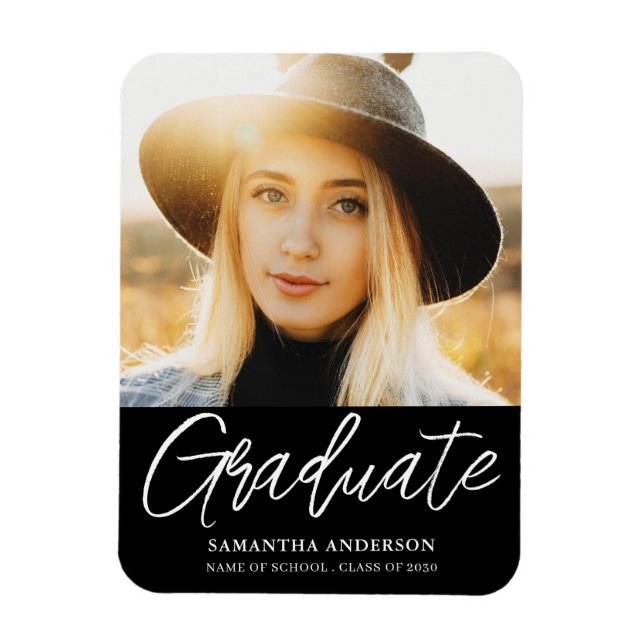Modern Photo Graduation Announcement  Magnet (Vertical)