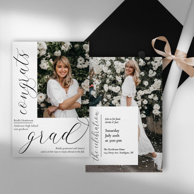 Modern Photo Graduation Announcement Party Invite (Creator Uploaded)