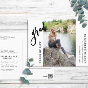 Modern Photo Graduation Announcement Postcard