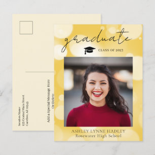 Modern Photo Graduation Announcement Postcard