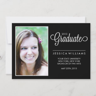 Modern Photo Graduation {Black and White} Announcement