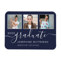 Modern Photo Graduation Collage 2022 Navy Blue