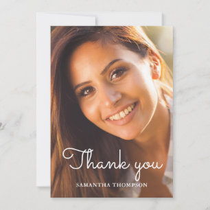Modern Photo Graduation Flat Thank You Card