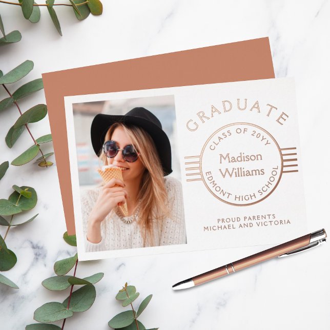 Modern Photo Graduation Graduate Rose Gold (Creator Uploaded)