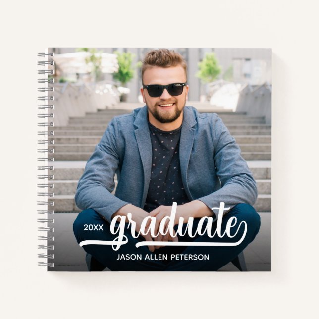 Modern Photo Graduation Guest Book (Front)