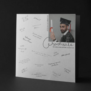 Modern Photo Graduation Guest Message Poster