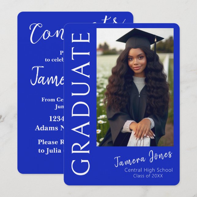 Modern Photo Graduation Invitation (Front/Back)