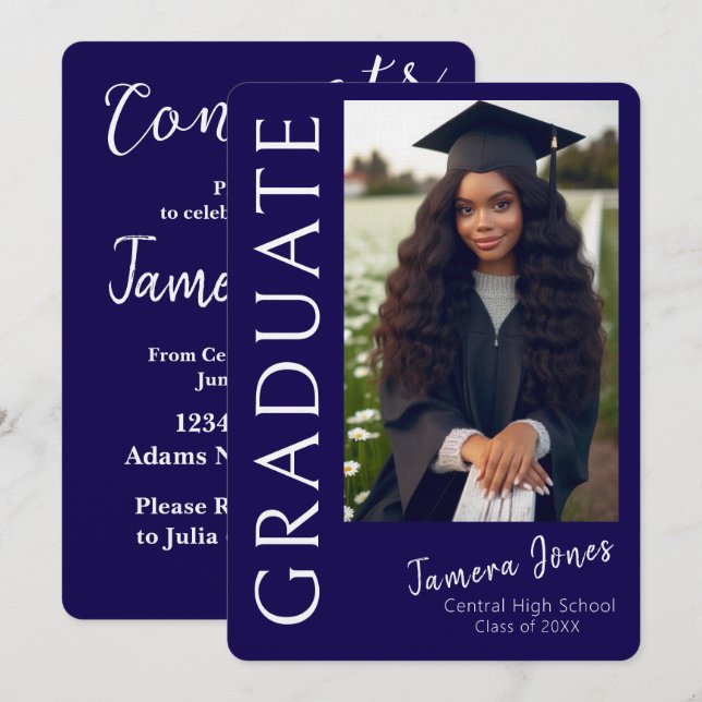 Modern Photo Graduation Invitation (Front/Back)