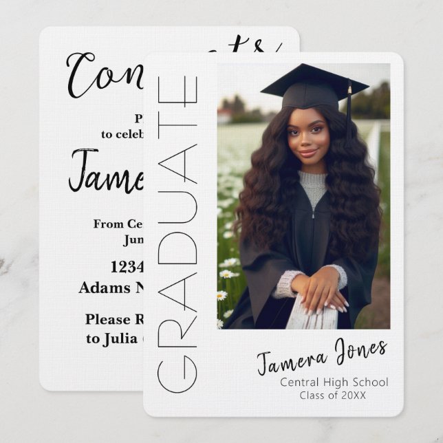 Modern Photo Graduation Invitation (Front/Back)