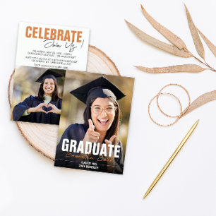 Modern Photo Graduation  Invitation