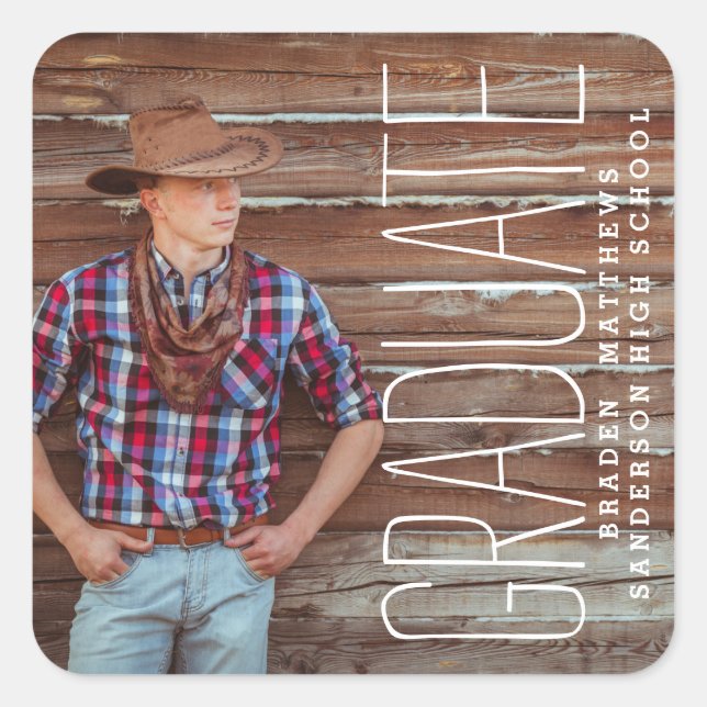 Modern Photo Graduation Labels (Front)