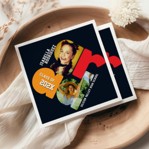 Modern Photo Graduation Napkin