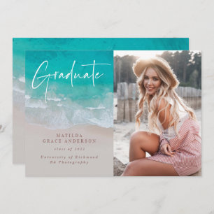 Modern photo graduation ocean beach script modern