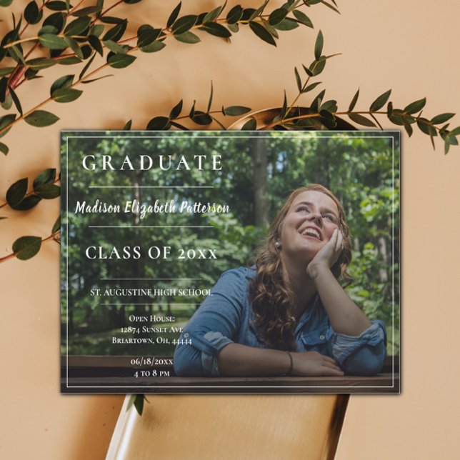 Modern Photo Graduation Open House Invitation (Creator Uploaded)