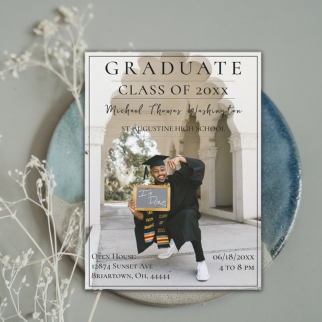 Modern Photo Graduation Open House Invitation (Creator Uploaded)