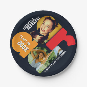 Modern Photo Graduation Paper Plate
