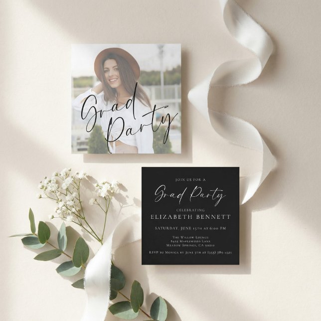 Modern Photo Graduation Party Enclosure Card (Creator Uploaded)