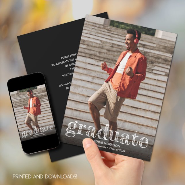 Modern Photo Graduation Party Invitation (Creator Uploaded)