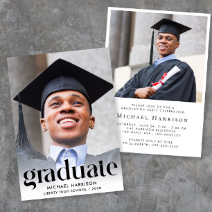 Modern Photo Graduation Party Invitation