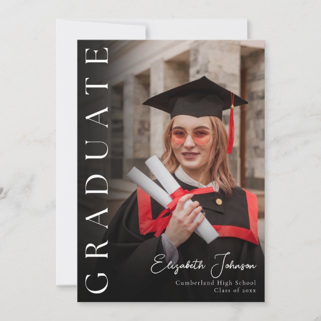 Modern Photo Graduation Party Invitation (Front)
