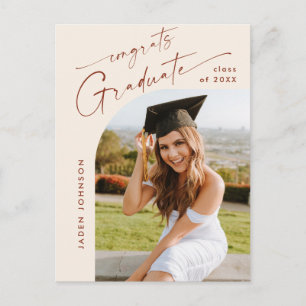 Modern PHOTO Graduation Party Invitation Postcard