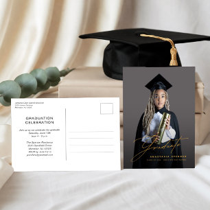 Modern Photo Graduation Party Invitation Postcard
