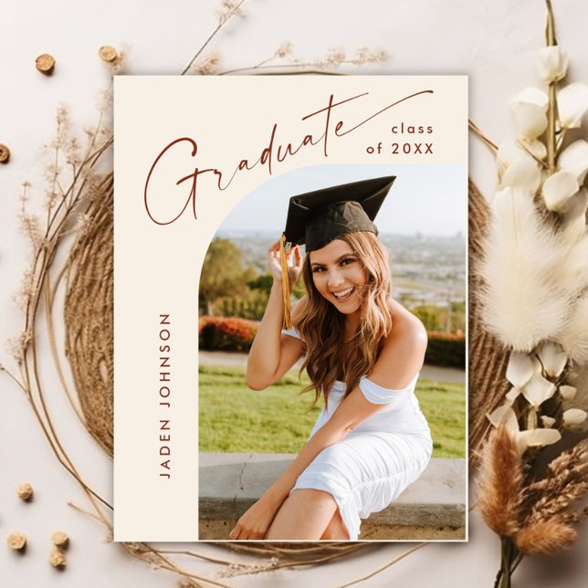 Modern PHOTO Graduation Party Invitation Postcard (Creator Uploaded)