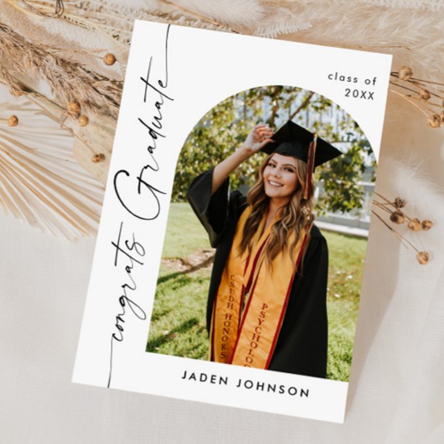Modern PHOTO Graduation Party Invitation Postcard (Creator Uploaded)