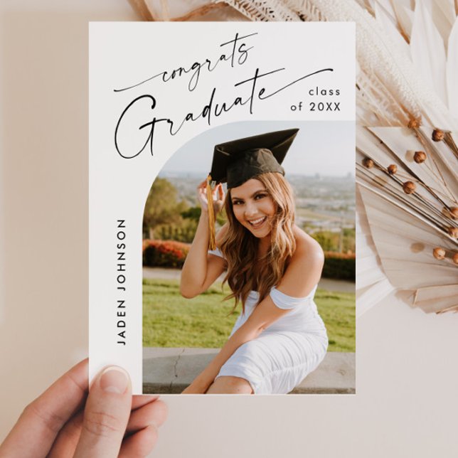 Modern PHOTO Graduation Party Invitation Postcard (Creator Uploaded)