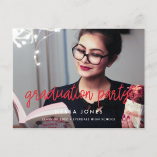 Modern Photo graduation party invitation Postcard
