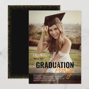 Modern Photo Graduation Party Invitation Template 