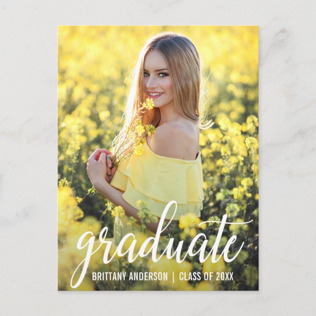 Modern Photo Graduation Party Invitation W (Front)
