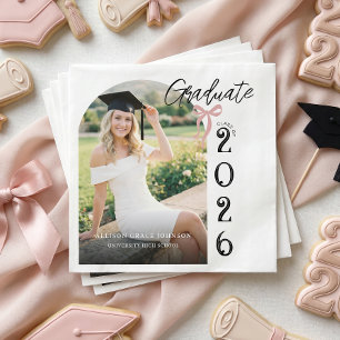 Modern Photo Graduation Party Napkin