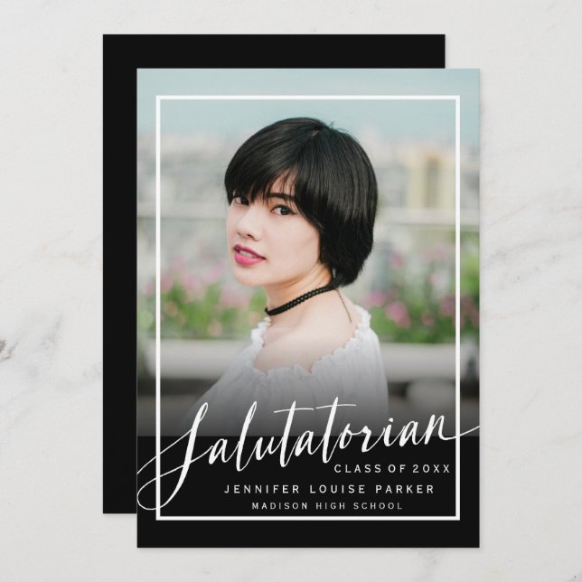 Modern Photo Graduation Salutatorian V2 Announcement (Front/Back)