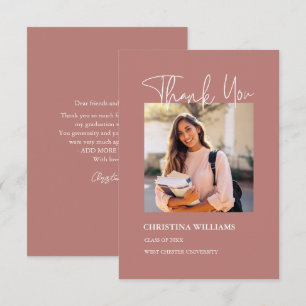 Modern Photo Graduation Thank You Card