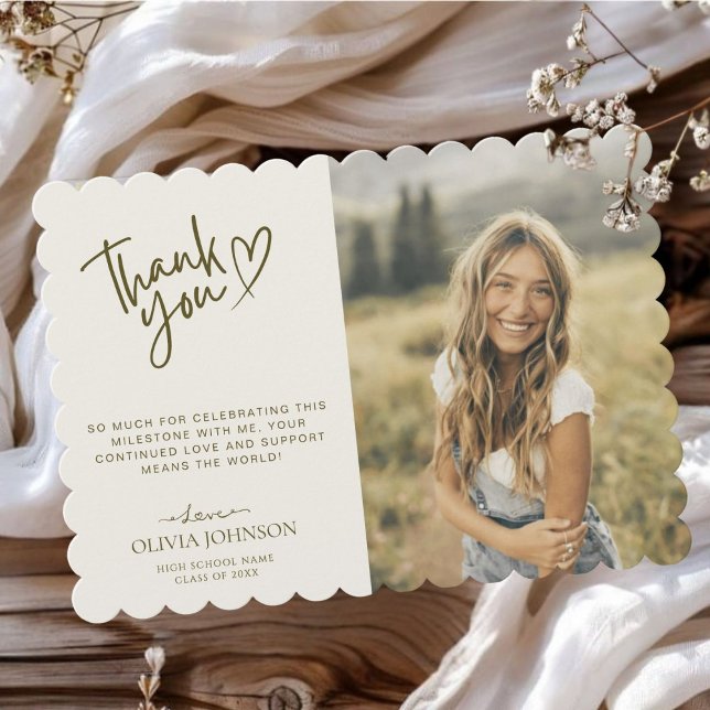 Modern Photo Graduation Thank You Card  (Creator Uploaded)
